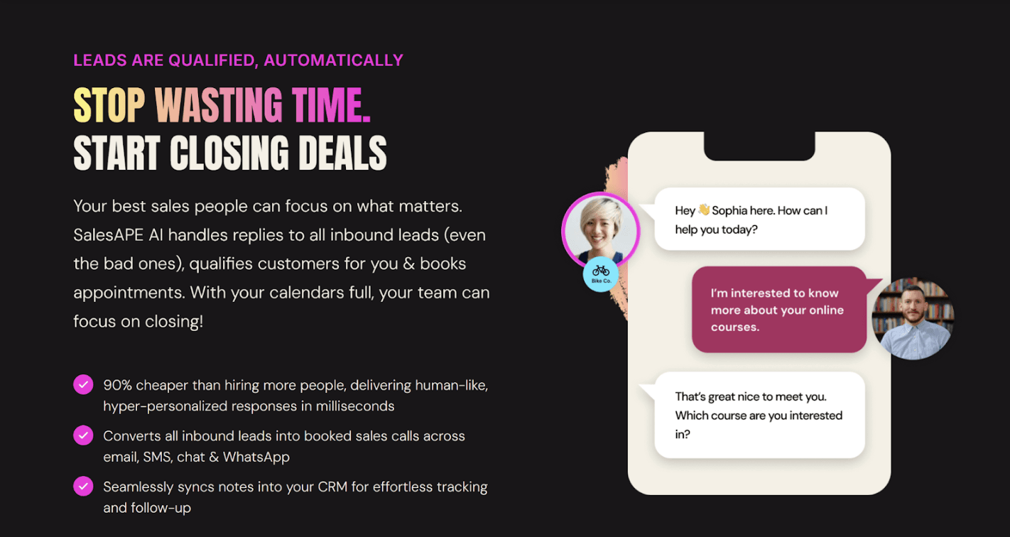 Sales Ape conversation dashboard