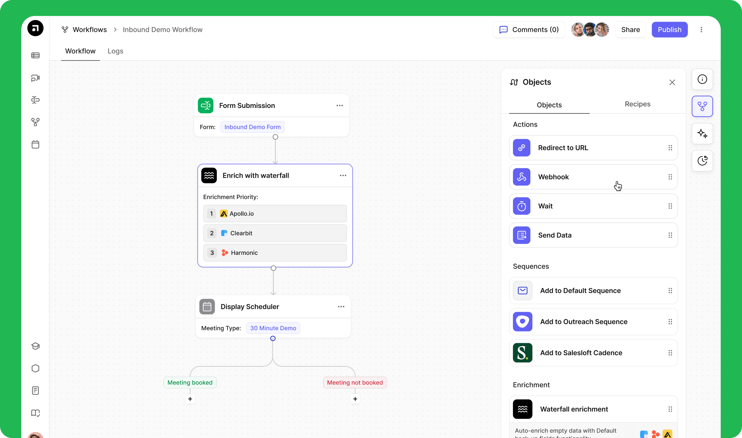 Alt text: Default lead qualification workflow automation