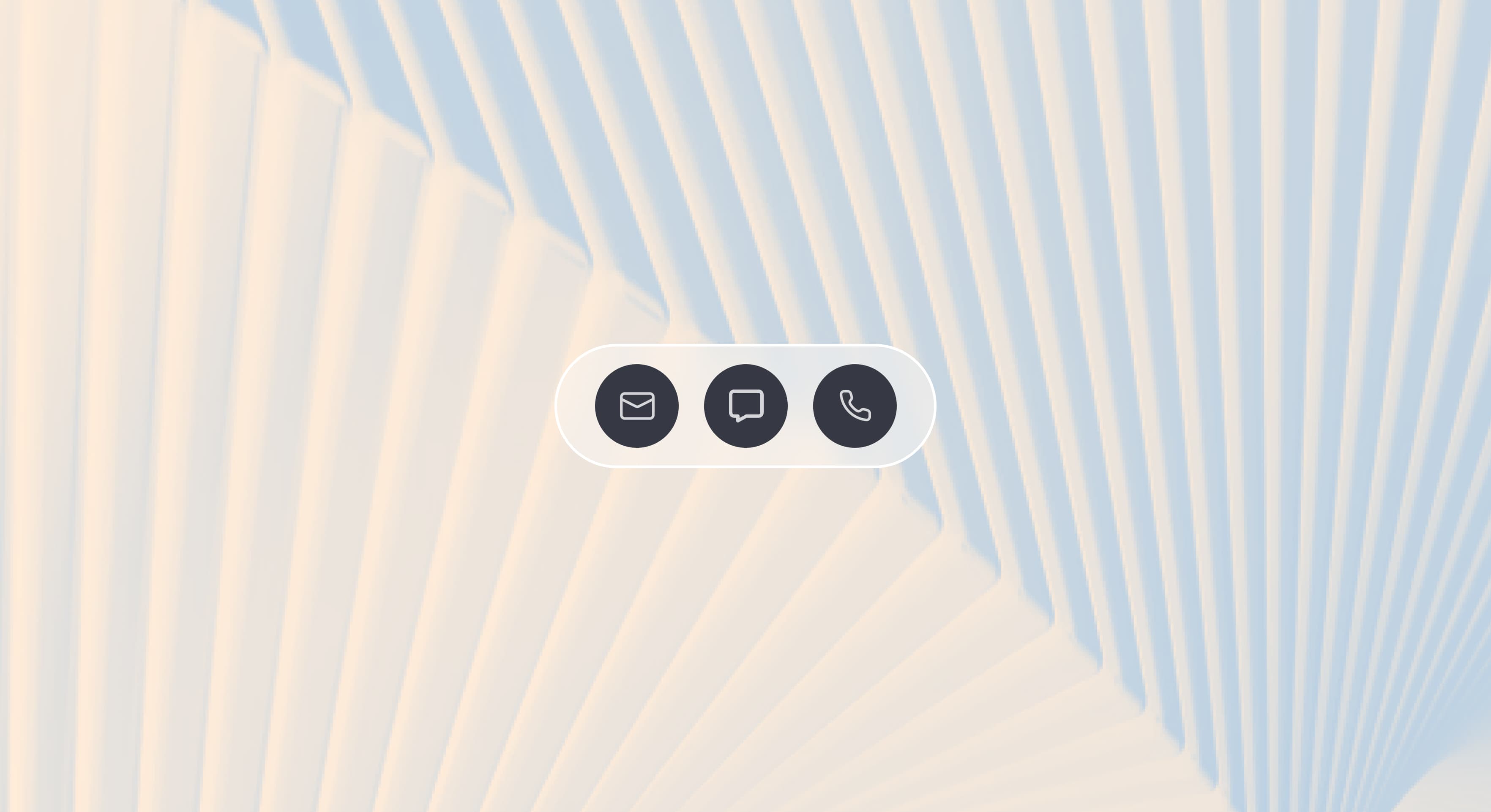 Pattern graphic with icons for email chat and voice
